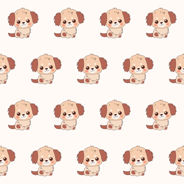 Plik wektorowy doodle słodki pies postać bezszwonowa tkanina tekstylna wzór opakowanie tapety druk zabawny swatch