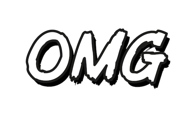 Doodle styl napis omg