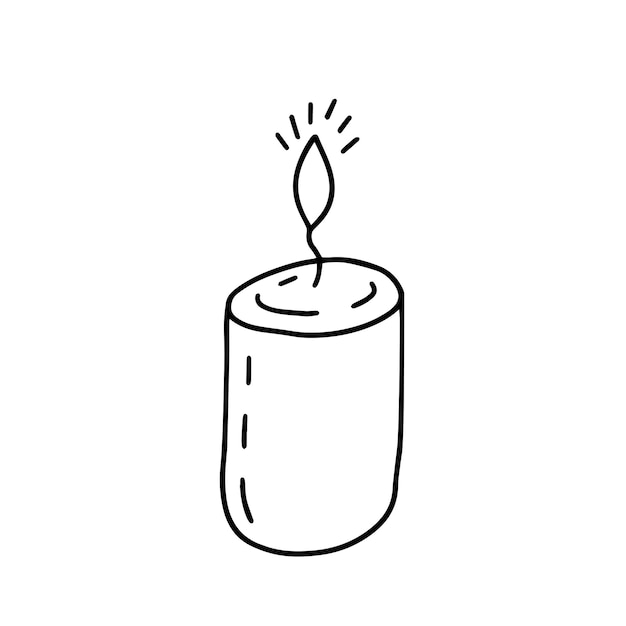 Doodle świeca ilustracja wektorowa Ręcznie rysowane świeca na białym tle