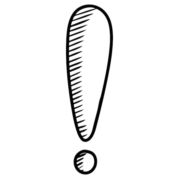 Plik wektorowy doodle szkic stylu ilustracji wektorowych ręcznie rysowane wykrzyknik