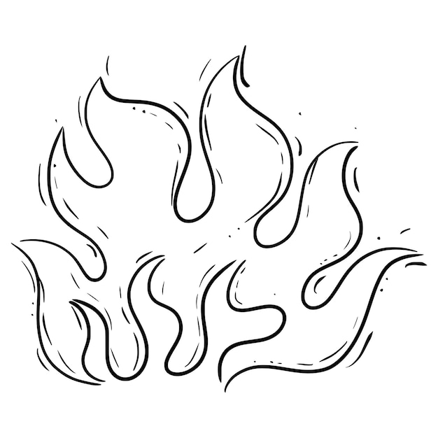 Doodle w stylu szkicu ręcznie narysowanej ilustracji wektorowej ognia