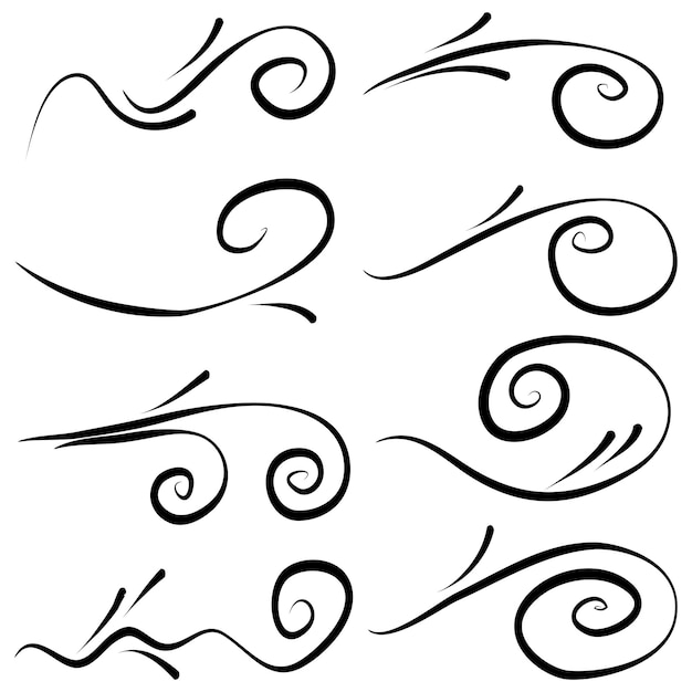 Plik wektorowy doodle wiatr ilustracja wektor handrawn styl
