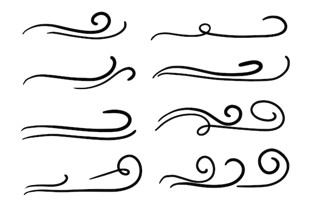 Doodle wiatr z ilustracji wektorowych sztuki linii