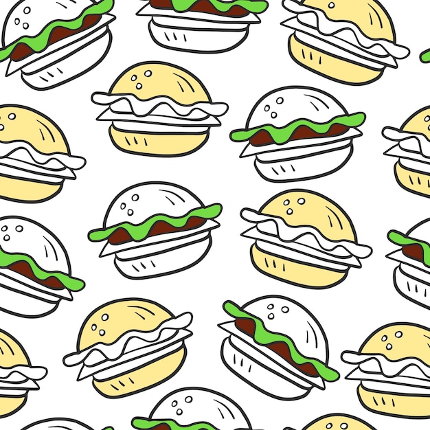 Doodle wzór burgera