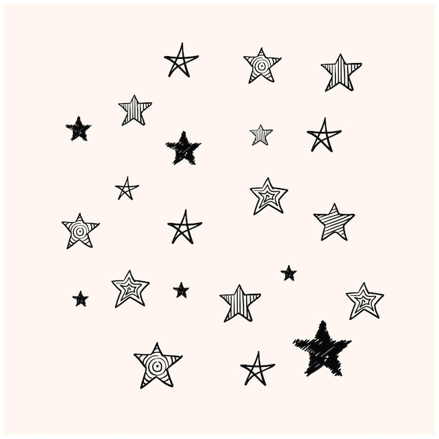 Plik wektorowy doodle wzór gwiazdy z kremem tła