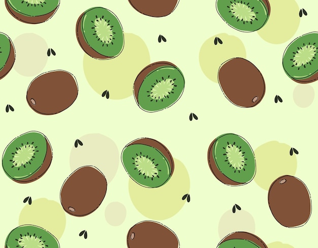 Doodle wzór kiwi