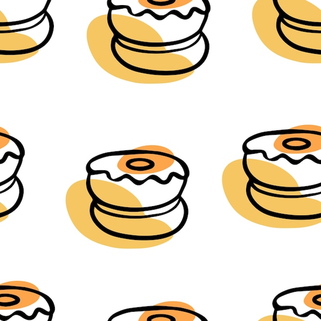 Doodle Wzór Sufganiyot Deser Do Pieczenia Chanuka Wakacje