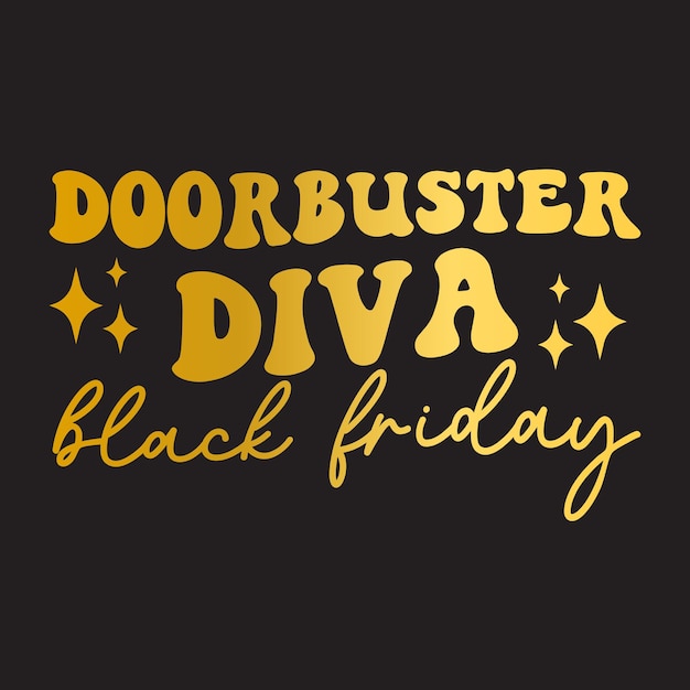 Doorbuster Diva Czarny Piątek Retro T-shirt Svg Do Druku