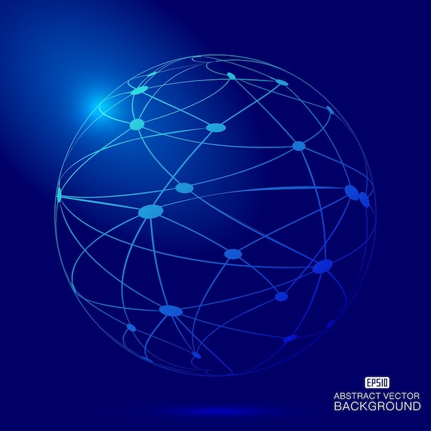 Dot line connection skład 3 d sfera nauka i technologia koncepcja tło wektor