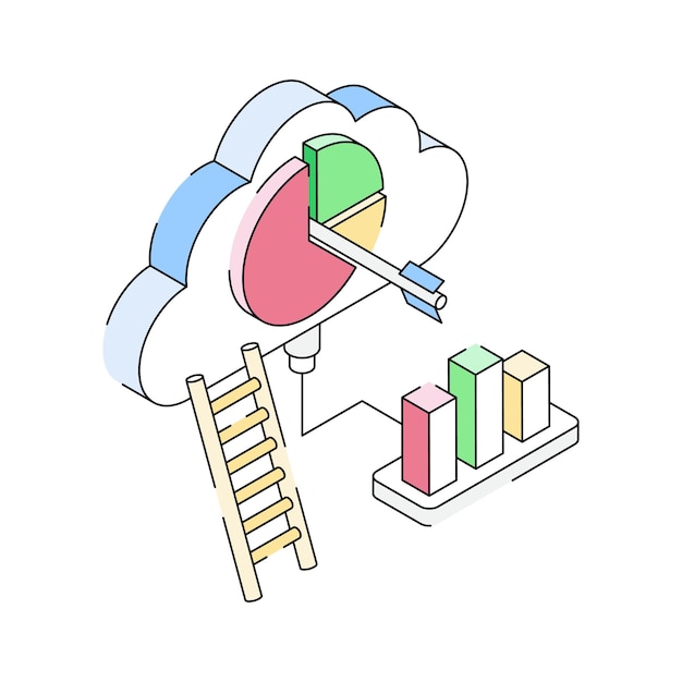 Download out modern isometric icon of business cloud