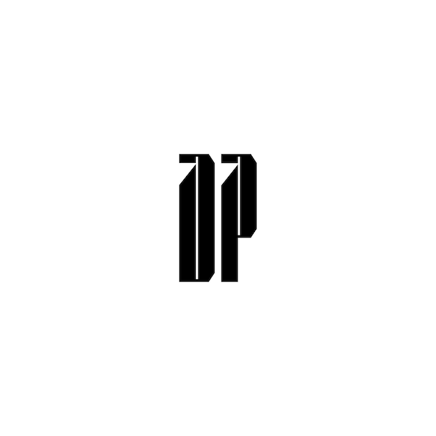 Plik wektorowy dp monogram logo projekt list tekst nazwa symbol monochromatyczne logotyp alfabet znak proste logo