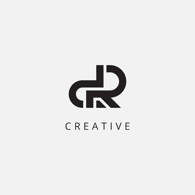 DR Alphabet Unique Letter Logo Design Początkowy symbol wektorowy