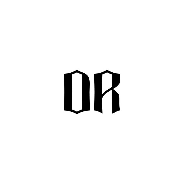 Plik wektorowy dr monogram logo projekt list tekst nazwa symbol monochromatyczne logotyp alfabet znak proste logo