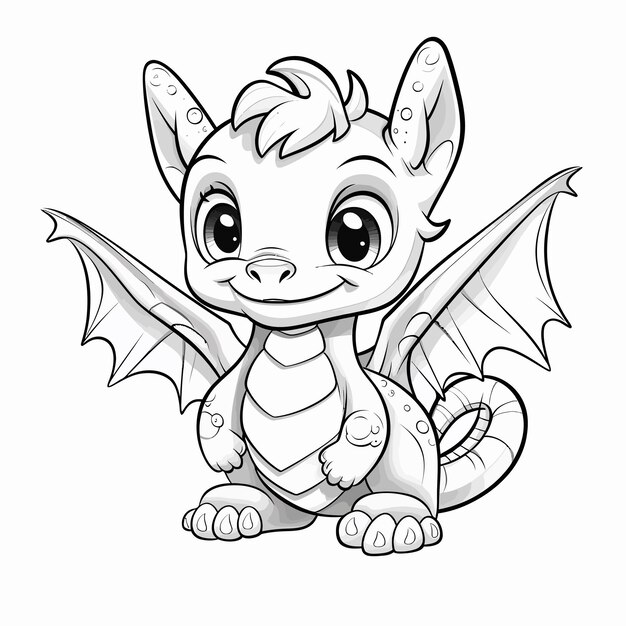 Plik wektorowy dragon_cartoon_doodle_coloring_character_vector