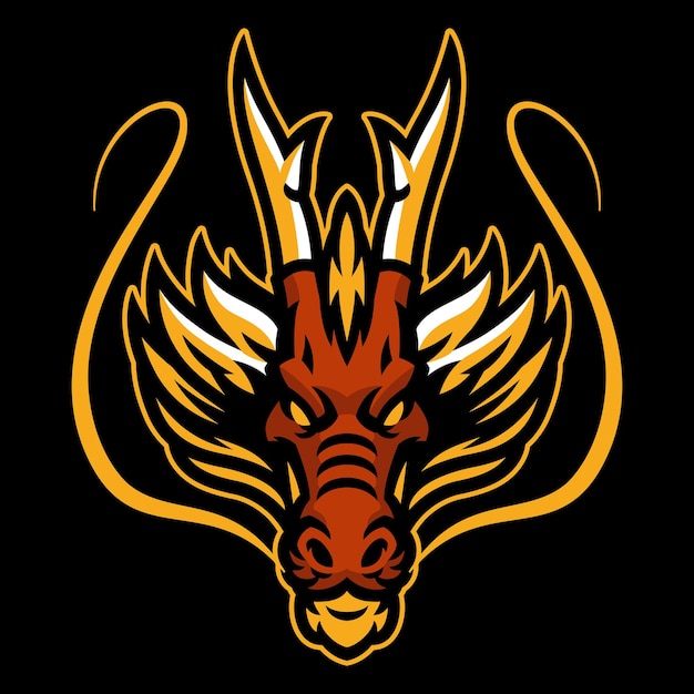 Dragon Head Logo Sport Maskotka Style