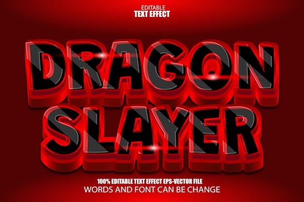 Dragon Slayer Edytowalny efekt tekstowy Styl nowoczesny