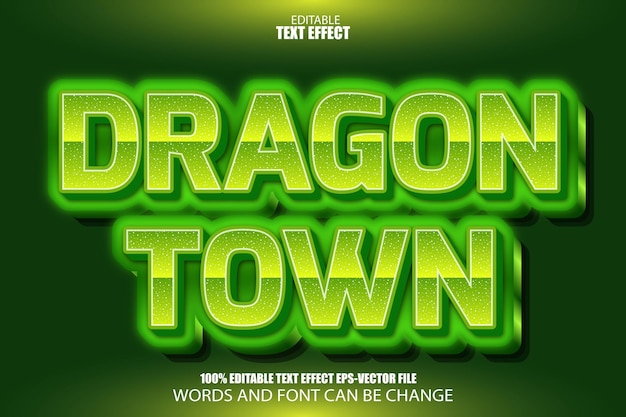 Dragon Town Edytowalny efekt tekstowy Styl nowoczesny