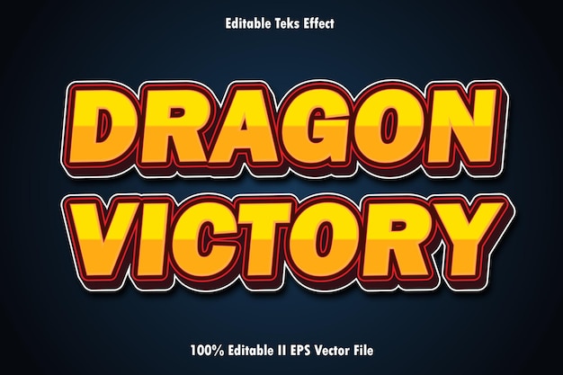 Dragon Victory Editable Text Effect 3d Emboss Gradient Style