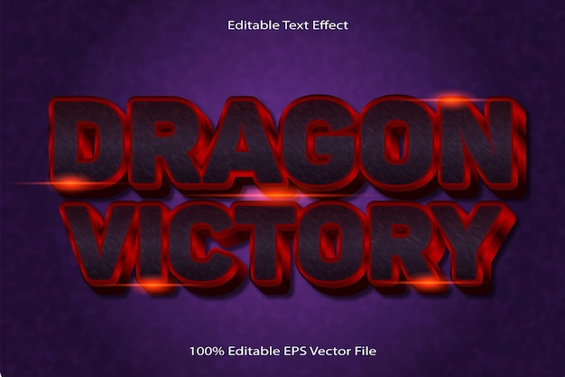 Dragon Victory Editable Text Effect Emboss Cartoon Gradient Style