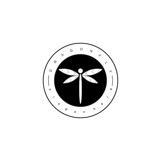 Dragonfly Logo Wektor Ikona Ilustracja Projekt Szablonu