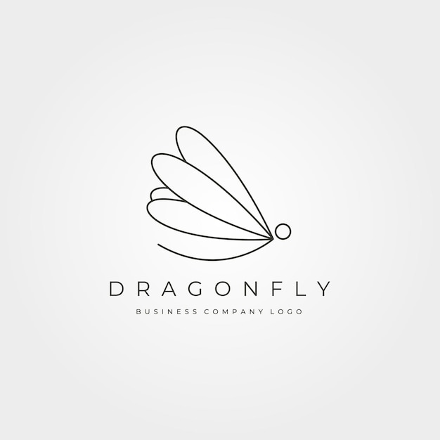 Dragonfly Minimalistyczny Wektor Logo Symbol Owadów Ilustracja Projekt