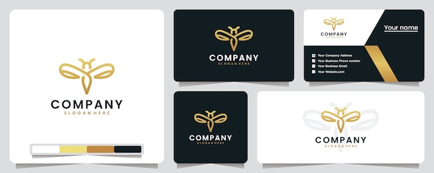 Dragonfly, Złoty, Luksusowy, Projekt Logo I Wizytówka