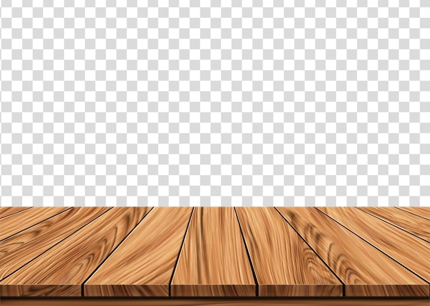 Plik wektorowy drewniana podłoga lub biurko z przezroczystym tłem