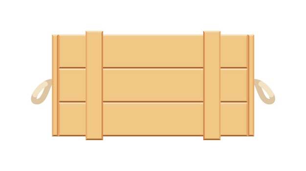 Plik wektorowy drewniana skrzynia z uchwytem na białym tle