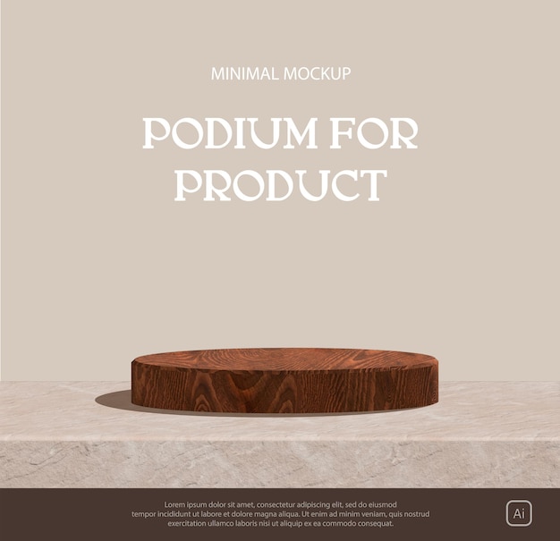 Drewniane podium 3D do makiety produktu