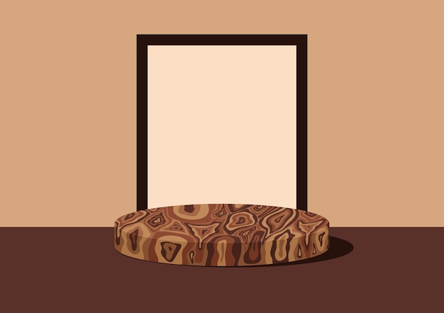 Plik wektorowy drewniane podium do reklamy produktu drewniana tekstura okrągły kształt etap podium produktu tło