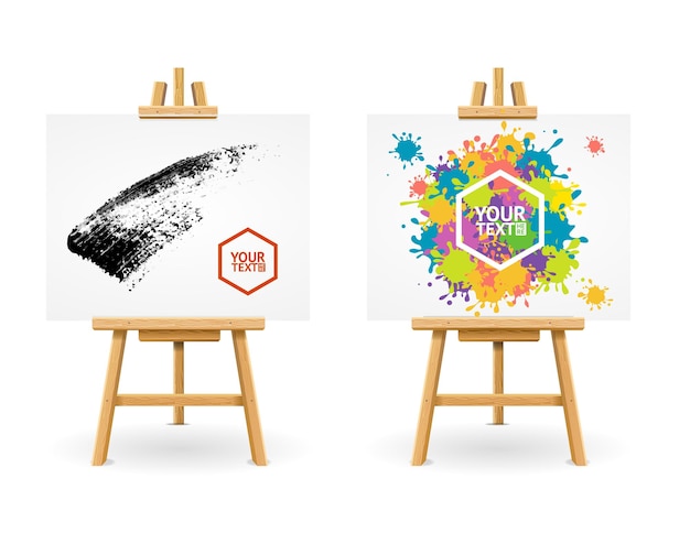Drewniane sztalugi lub malarz biurko Vector
