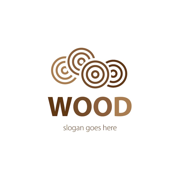 Wektor drewniane wektor minimalistyczne logo