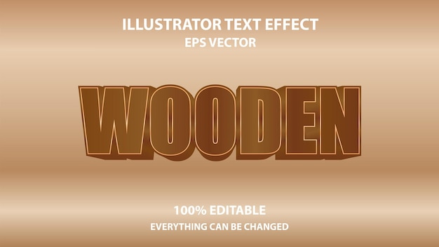 Drewniany Edytowany Efekt Tekstu