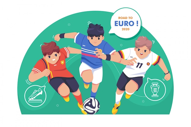 Plik wektorowy droga euro futbolowa ilustracja