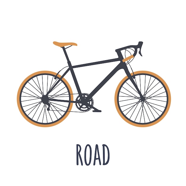 Plik wektorowy droga rowerowa. ikona stylu prosty rysunek. czarno-pomarańczowa ilustracja wektorowa