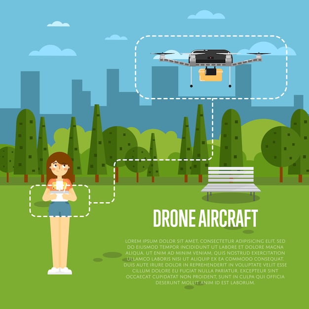 Drone Banner Samolotu Z Latającym Robotem