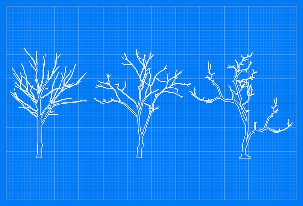 Plik wektorowy drzewo blueprint background simple vector flat design