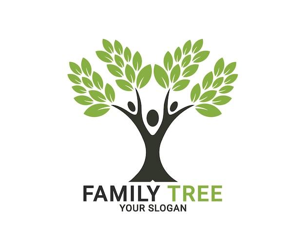 Drzewo Genealogiczne Logo Ludzie Ekologia Drzewo Logo Human Tree Logo Szablon Szablon
