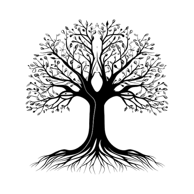 Drzewo Ilustracji Wektorowej Sylwetki