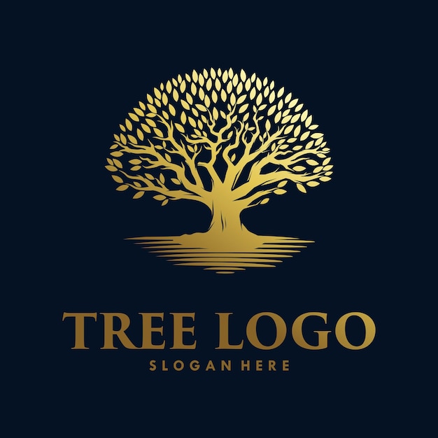 Drzewo Logo Szablon Wektor Ikona Projekt