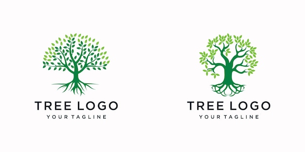 Plik wektorowy drzewo. szablon logo zielony ogród