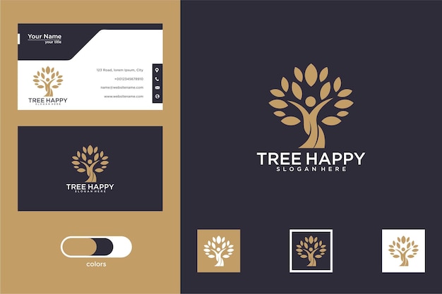 Drzewo Szczęśliwe Projektowanie Logo I Wizytówka