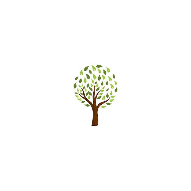 Plik wektorowy drzewo z zielonymi liśćmi i zielonym drzewem na nim