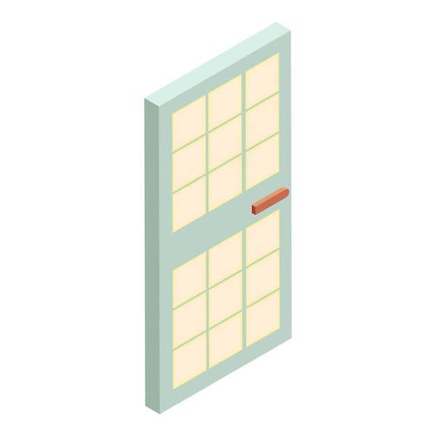 Plik wektorowy drzwi domu z ikoną szkła ilustracja kreskówka przedstawiająca ikonę wektora drzwi do projektowania stron internetowych
