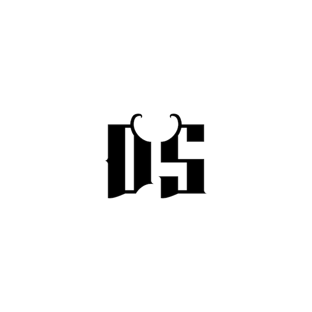 Plik wektorowy ds monogram logo projekt list tekst nazwa symbol monochromatyczne logotyp alfabet znak proste logo