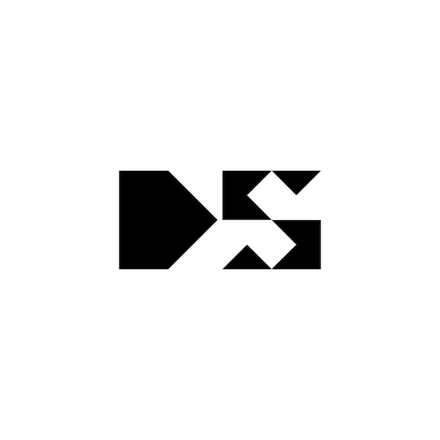 Ds Monogram Logo Projekt List Tekst Nazwa Symbol Monochromatyczne Logotyp Alfabet Znak Proste Logo