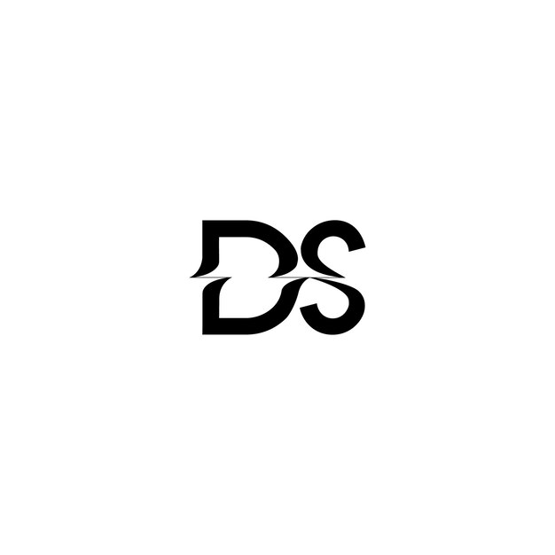 Ds Monogram Logo Projekt List Tekst Nazwa Symbol Monochromatyczny Logotyp Alfabet Znak Proste Logo