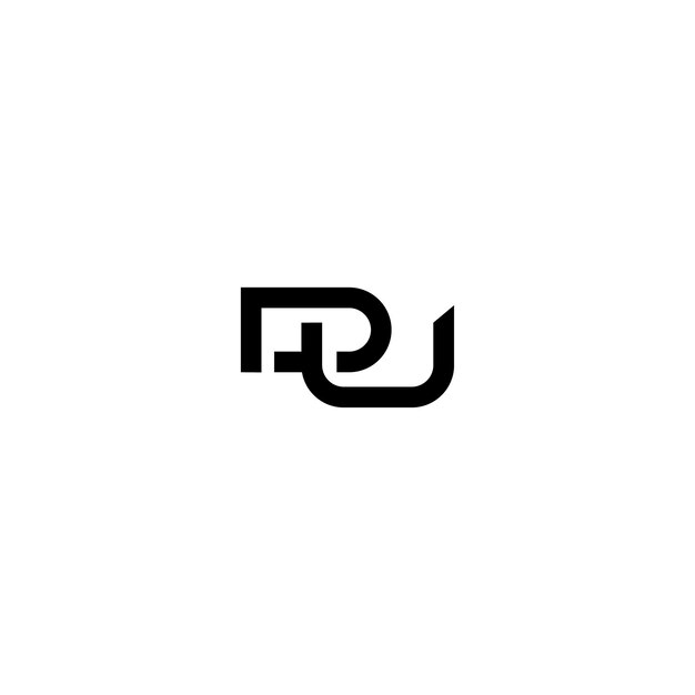 Du Monogram Logo Projekt List Tekst Nazwa Symbol Monochromatyczny Logotyp Alfabet Znak Proste Logo