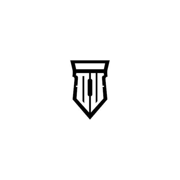 Du Monogram Logo Projekt List Tekst Nazwa Symbol Monochromatyczny Logotyp Alfabet Znak Proste Logo