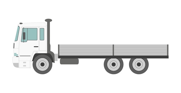 Duża biała ciężarówka transportowa na białym tle Vector